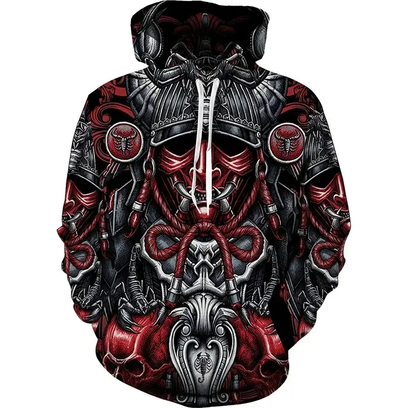 thumbnail image 1 of Sudadera con capucha con estampado 3D de samuráis para hombre, sudadera con capucha con gráfico de caballeros de armadura, sudaderas geniales de moda para niños, suéter superior Harajuku de invierno, 1 of 5