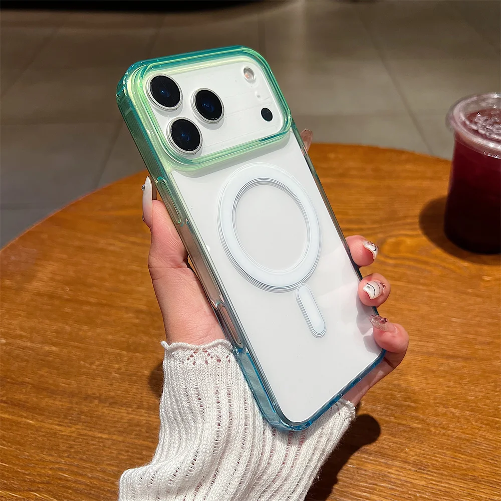 Gradient Colorful MagSafe-Compatible Magnetic Phone Case with Wireless Charging
