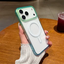 Gradient Colorful MagSafe - Compatible Magnetic Phone Case with Wireless Charging - iPhone 12 Mini (Green Blue)