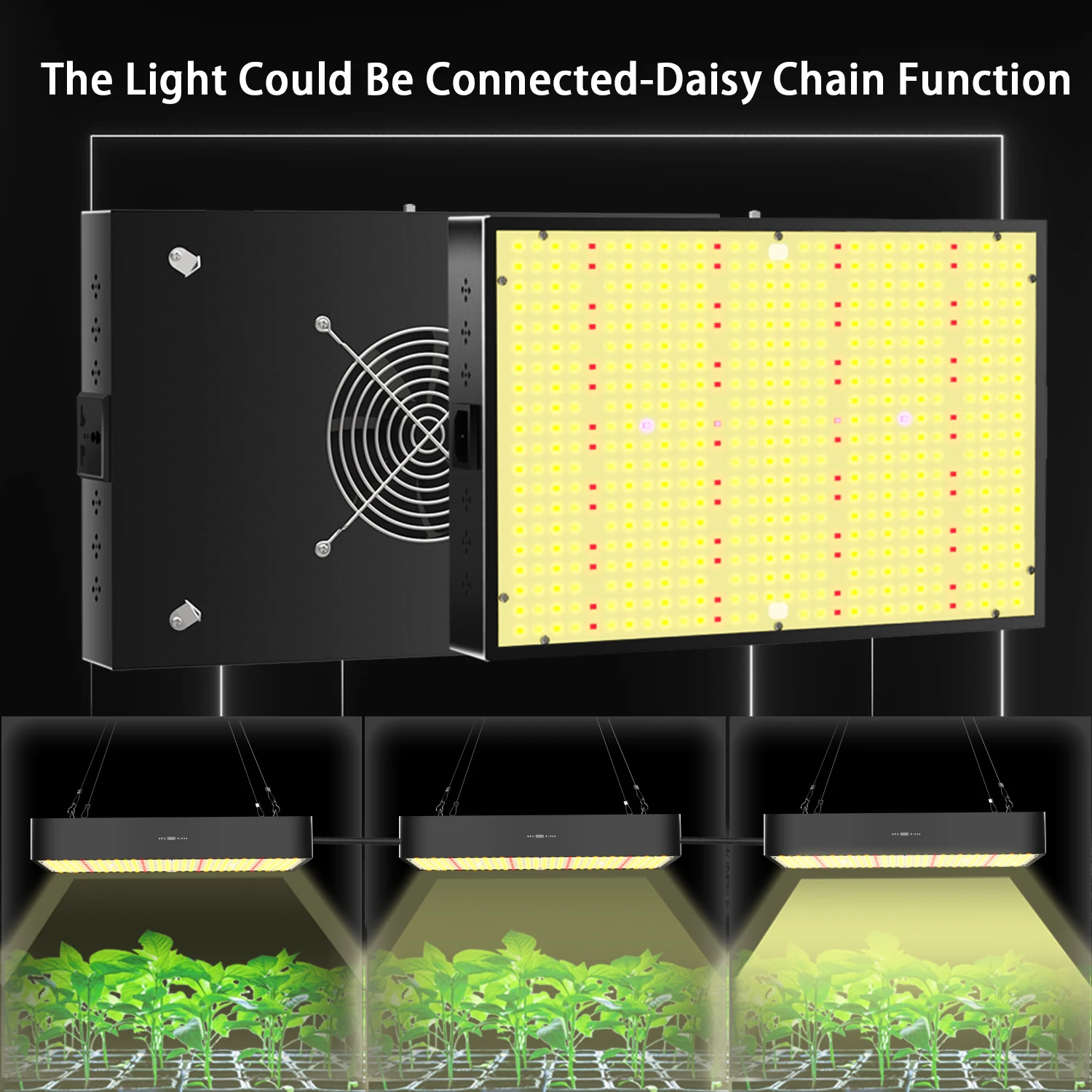 1000W LED Grow Light Full Spectrum - Dimmable With Remote For 3x3ft Coverage