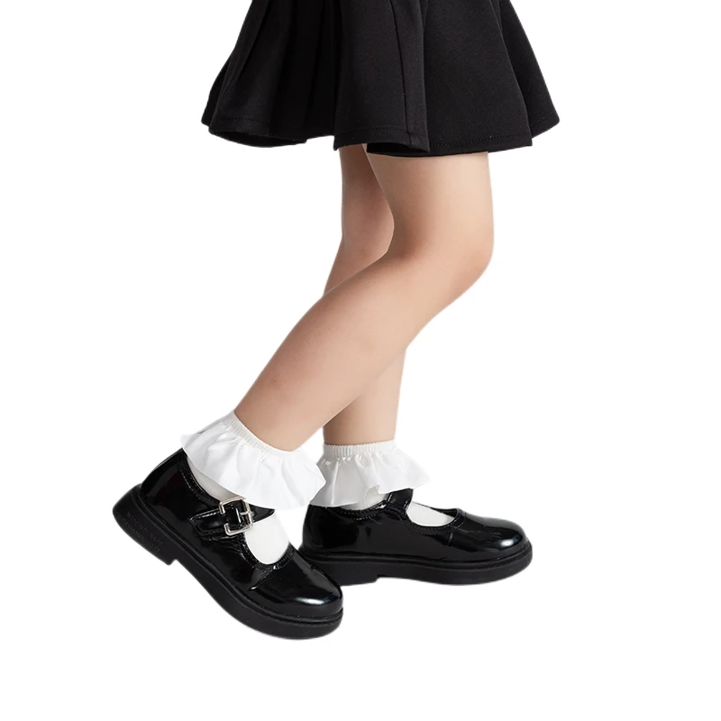 Fashion Baby Girls Kids Faux Suede Lace Cotton Socks Princess Soft Trim Baby Toddler Short Socks High Quality