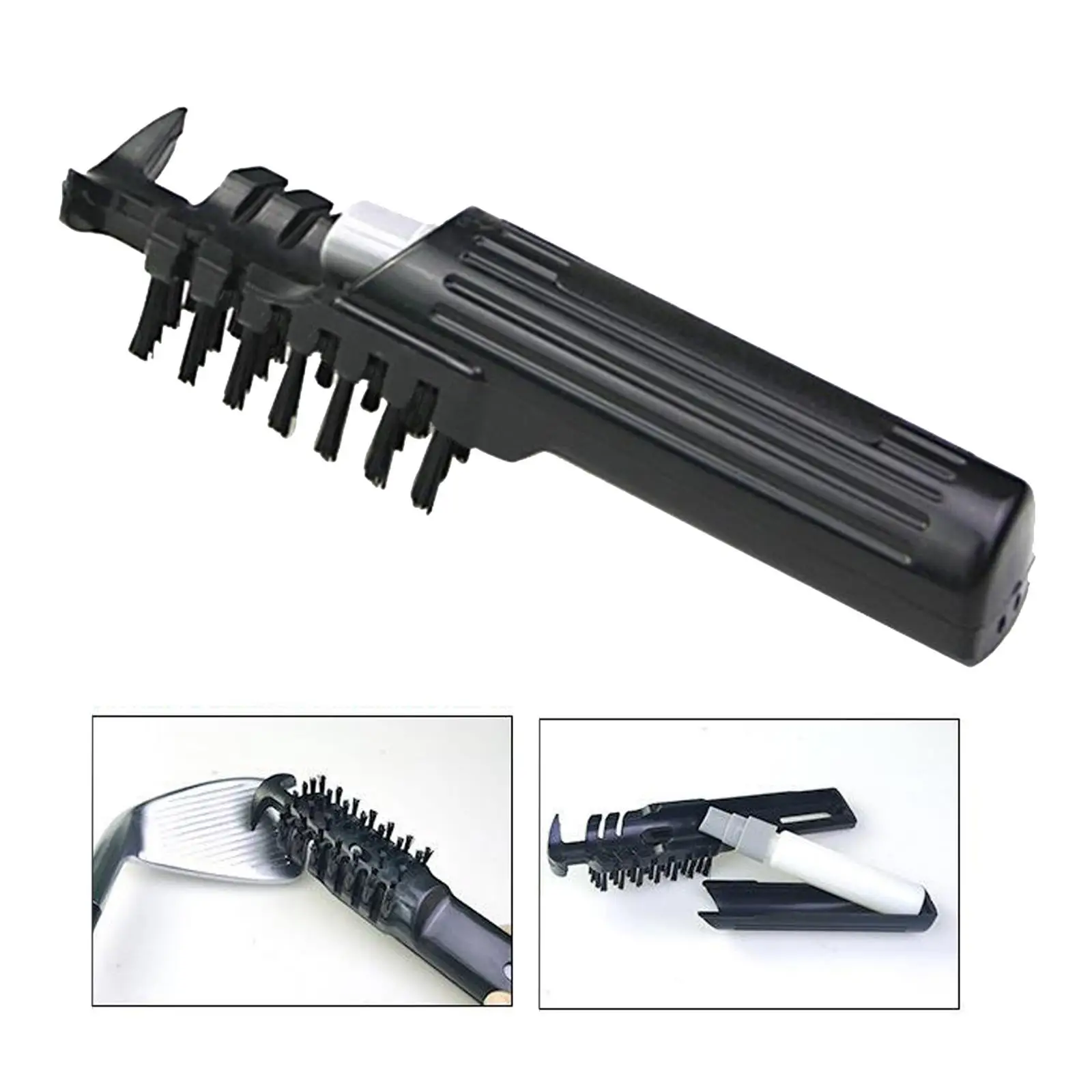 Portable Golf Club Groove Cleaning Brush with Water Spray Tube Nylon Bristles for Golf Ball Washer and Iron Sharpener