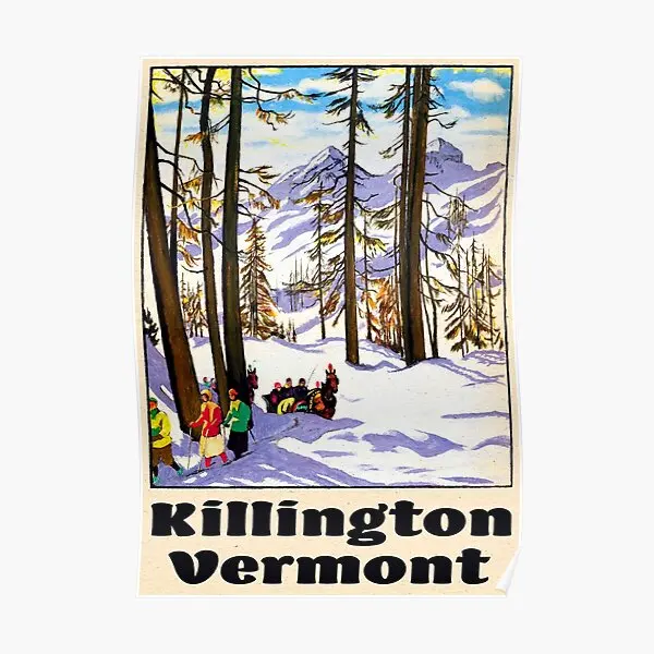 

Винтажная Настенная картина «Ski Killington Vermont», Настенная роспись, современное художественное украшение для комнаты, винтажная картина без рамки