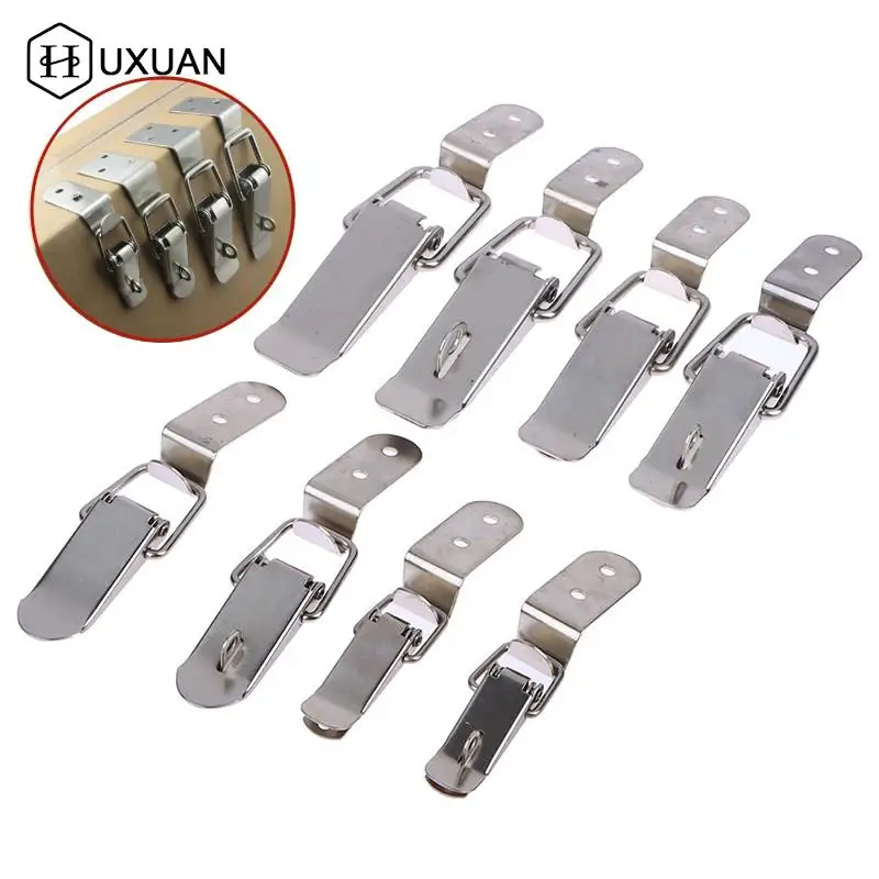1pcs Iron Plated Nickel/304 Stainless Steel Hasp Fastener, Toggle Latch, Catch Hasps Trailer,Spring Card Buckle