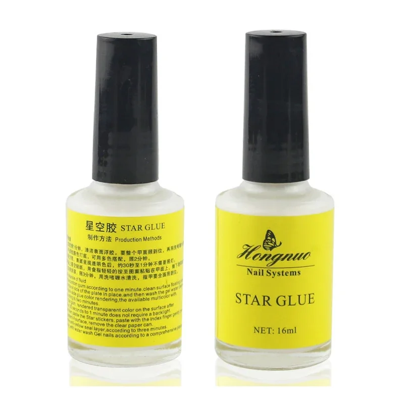 15 ml schnell trocknender Nagelkunstkleber für Folienaufkleber, selbstklebender Sternkleber, Maniküre-Dekoration, Werkzeug, Transferspitzen, Zubehör