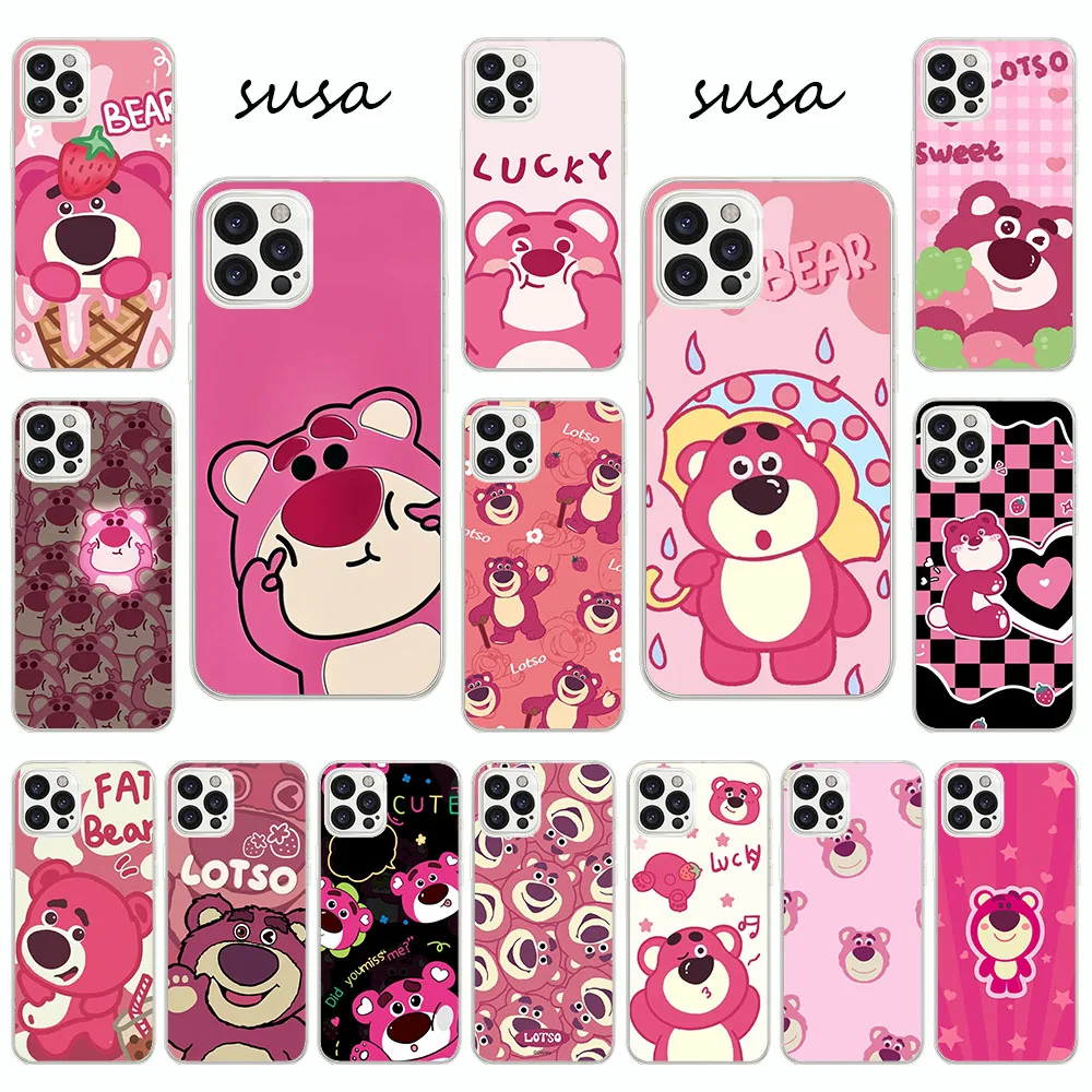 Custodia Morbida Per Realme Narzo 50 50A C17 9 10 Prime Pro Plus Lk-73 Strawberry Bear