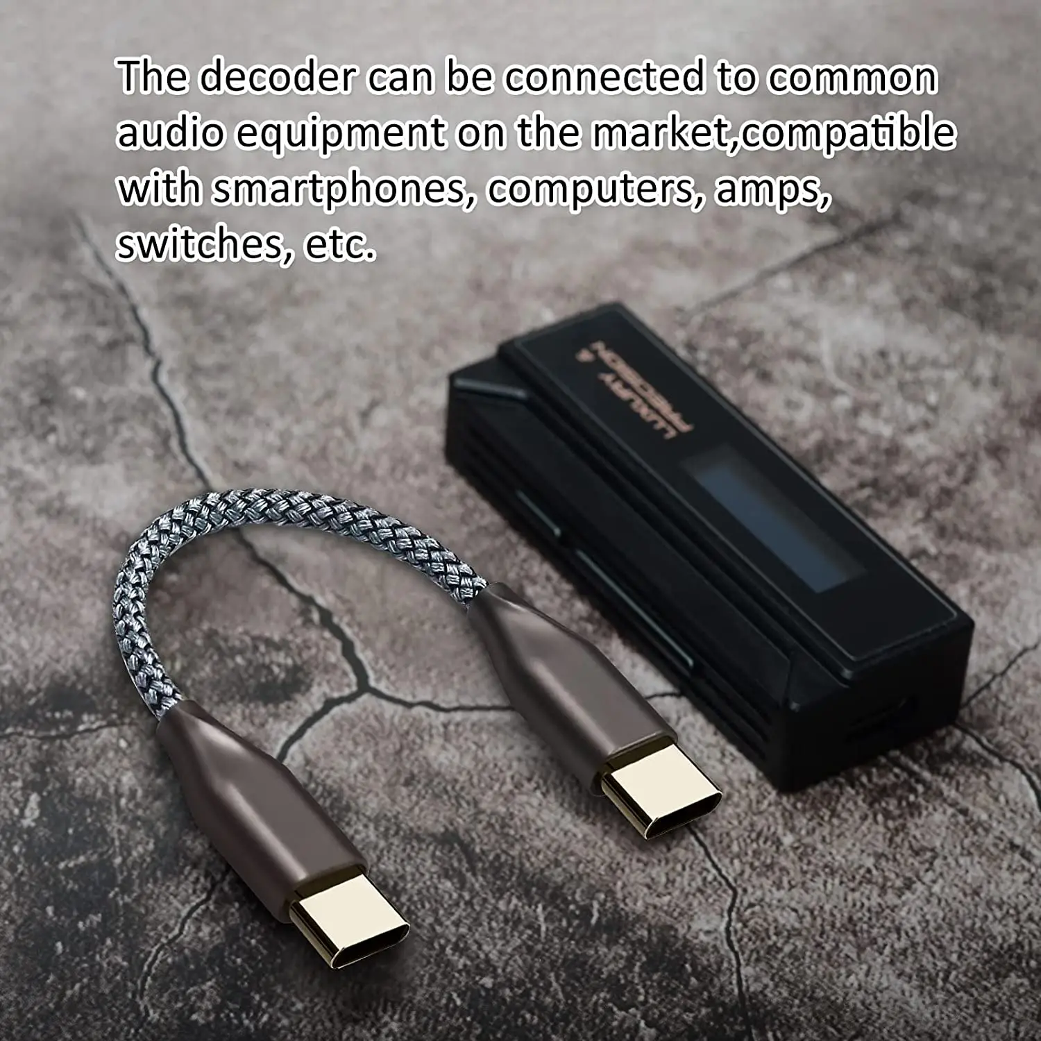 TypeC to Lightning/TypeC Ear Amplifier Decoding HIFI High Fidelity Audio Decoding Cable OTG Audio Adapter With TypeC Male Output