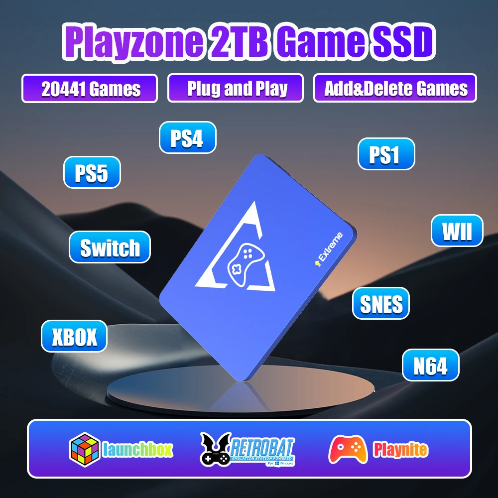 Playzone 2T Game SSD With 21400+Games Plug&Play Playzone Extreme
