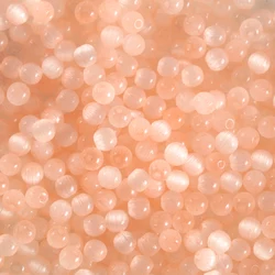 Multi - Size Orange Cat Eye Glass Beads - 4mm 300pcs (Light Orange)
