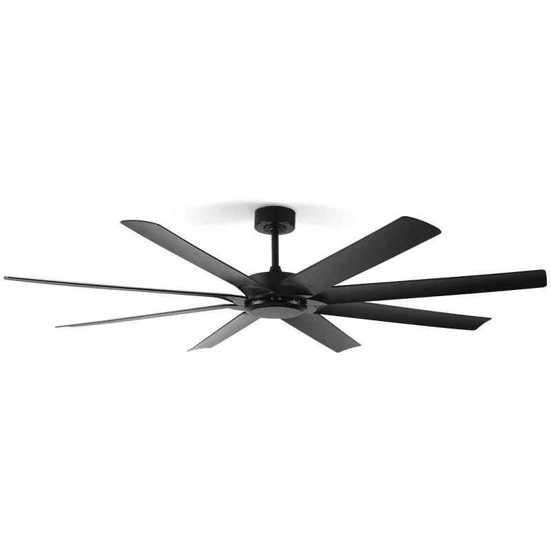 72 Inch Ceiling Fan Large Black Ceiling Fan with LED Light Remote Quiet DC Motor 6 Speeds for Patio Garage Shop