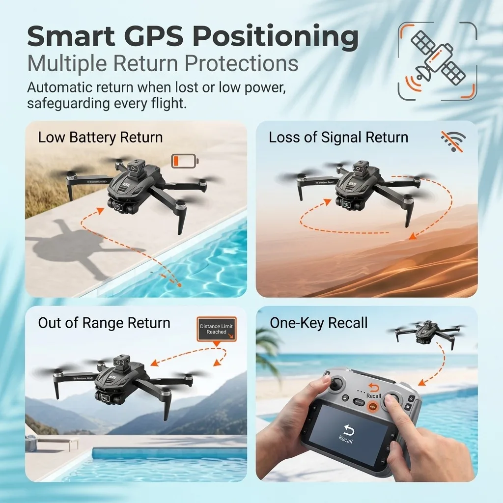 Nuovo Drone V168 Pro MAX 2026 con Doppia Fotocamera HD 8K, GPS, WIFI 5G, FPV 360° ° Drone Quadricottero RC con Evitamento Ostacoli e Motore Brushless - Image 4