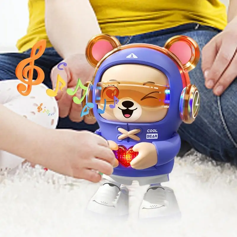 춤추는 곰 장난감 라이트 업 전기 하트 베어, 춤추는 뮤지컬 장난감, 하트 베어, 전기 춤추는 워킹 뮤지컬 장난감, 어린이 게임