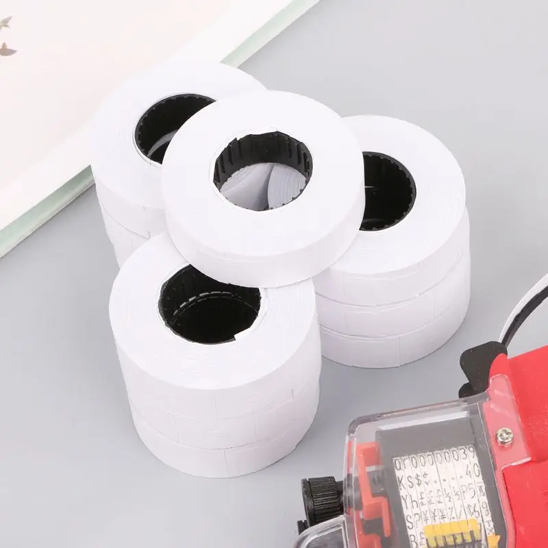 10 Rolls Price Label Paper Refill Tag Mark Sticker Double Row For MX-6600 Labeller Gun images - 6