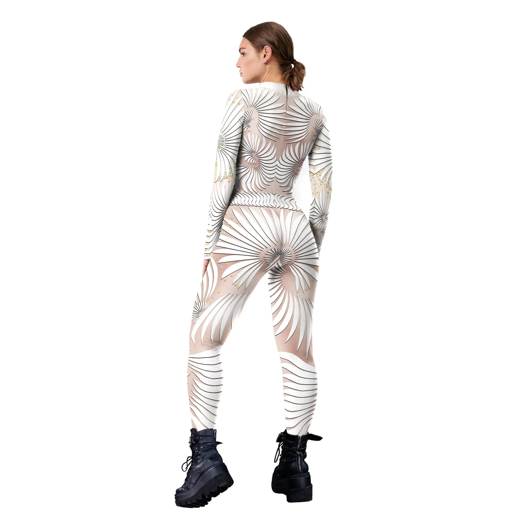 Lace Sequins Pattern 3D Printed Bodysuit Cosplay Shiny Sexy Jumpsuit Adult Carnival Party Performance Costume cosplay costume adult unitard