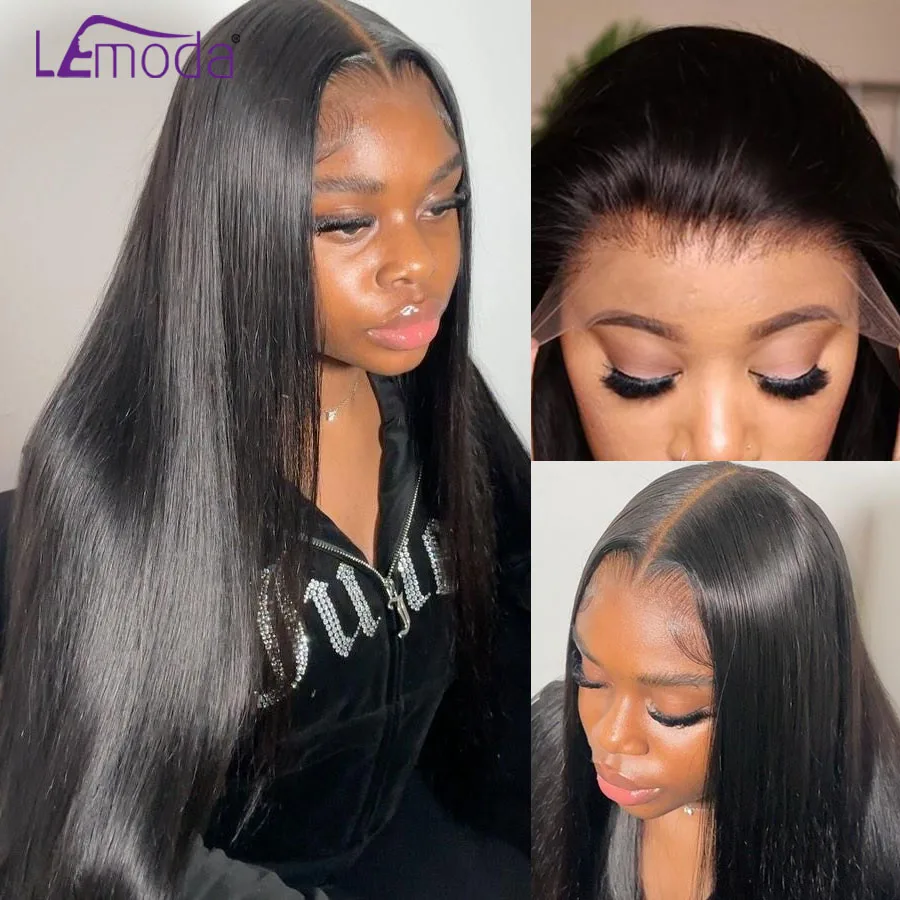 HD Lace Frontal Wig 13x6 13x4 Lace Front Human Hair Wigs Lemoda Remy Wig For Women 34 32 Inch Straight Transparent Lace Wig 4