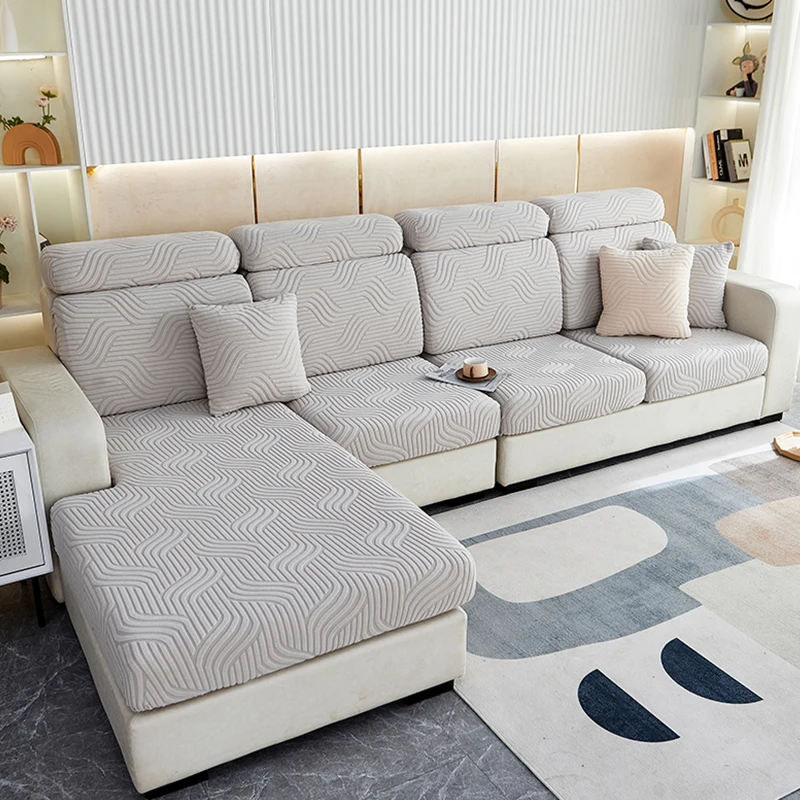 Jacquard Cushion Cover for Living Room Wave Pattern Sofa Cover Velvet Couch Cover Sofa Protector Seat Cover 4
