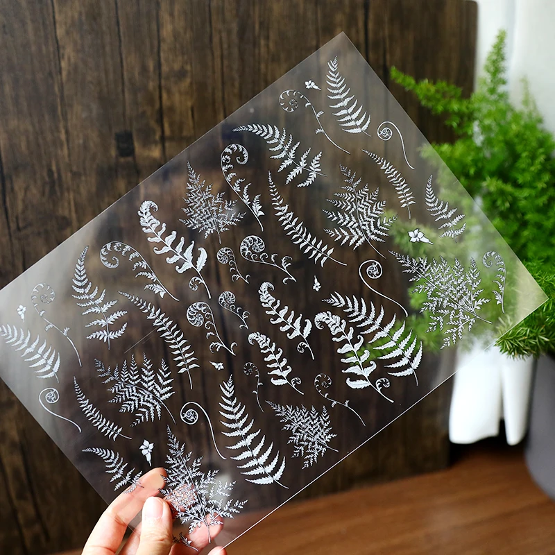 A4 White Ink Flower Transparent PET Film Binder Index Separator Page Dividers DIY Diary Book Sticker Stationery