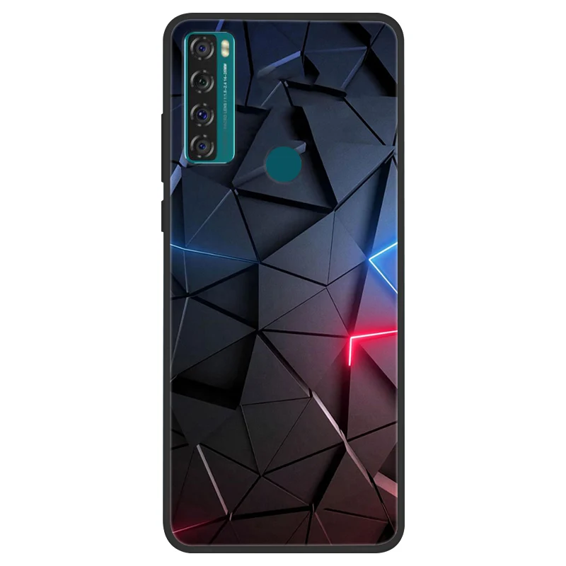 Space Painted Black Silicone TPU Case - Protective Shell Cover