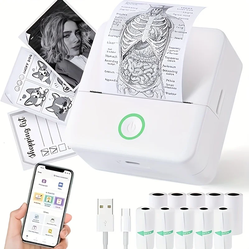 X6 Multifunctional Mini Portable Printer with Thermal Wireless Connection for Printing Work Sheets, Labels, Photos and Texts - 2