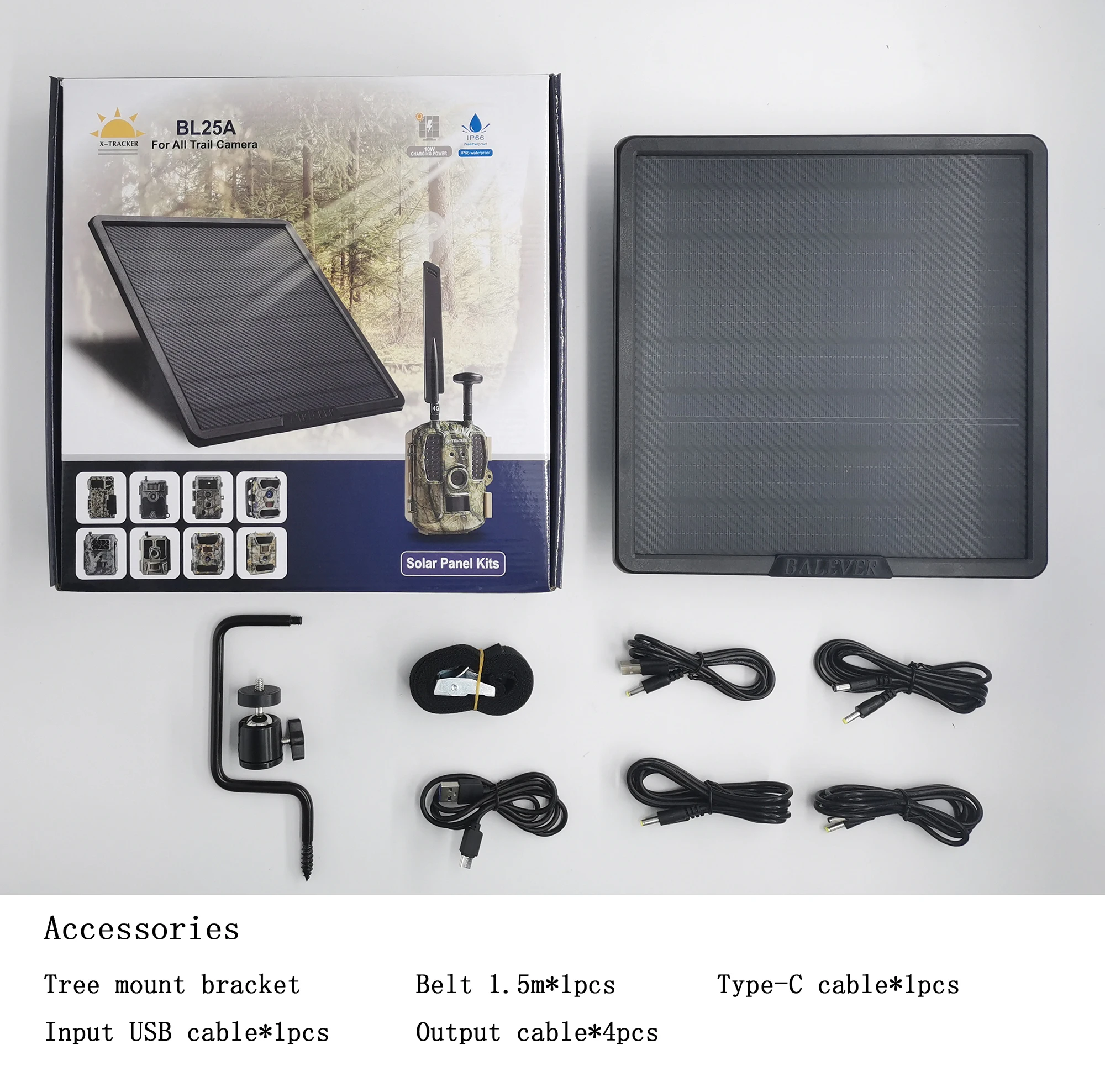 Solar Panel Battery 25000mAh 10W Hunting trail camera solar panel charger 6V 9V 12V USB Type-C solar panel kits