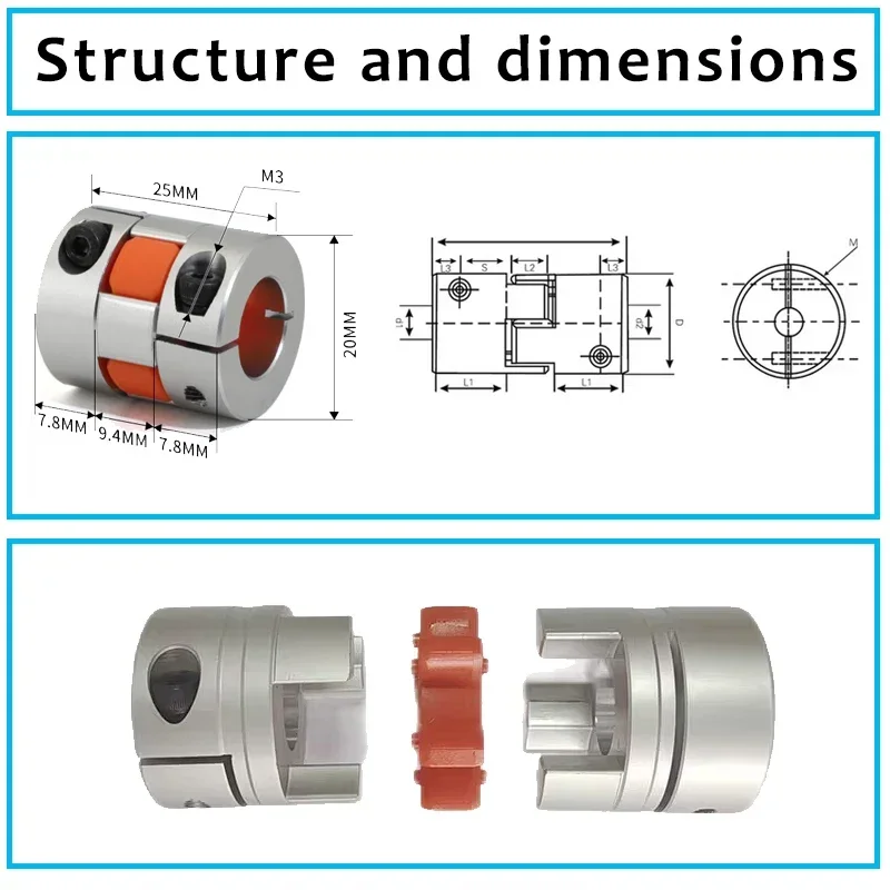 Giunto Motore Passo Passo Accoppiamento Albero Flessibile D20 L25 - Per Motori CNC E Encoder Accoppiatore Flessibile D20 L25 Motore Cnc - Foto 2