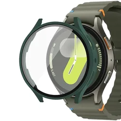 Matte Hard PC & Tempered Glass Full Protective Screen Protector Case - Galaxy Watch 7 44mm (Green)