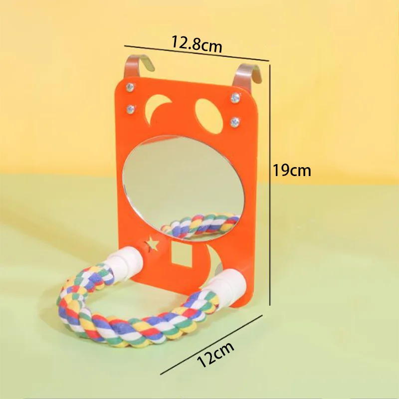 Giocattolo A Specchio Per Uccelli Con Corda E Trespoio - Per Pappagalli, Parrocchetti E Canarini - Foto 3