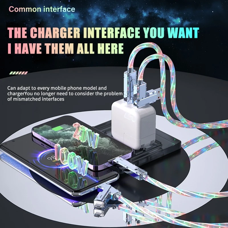 1PC with high quality 100w Multifunction Fast Charging Cable For IPhone 15 USB To LIGHTNING