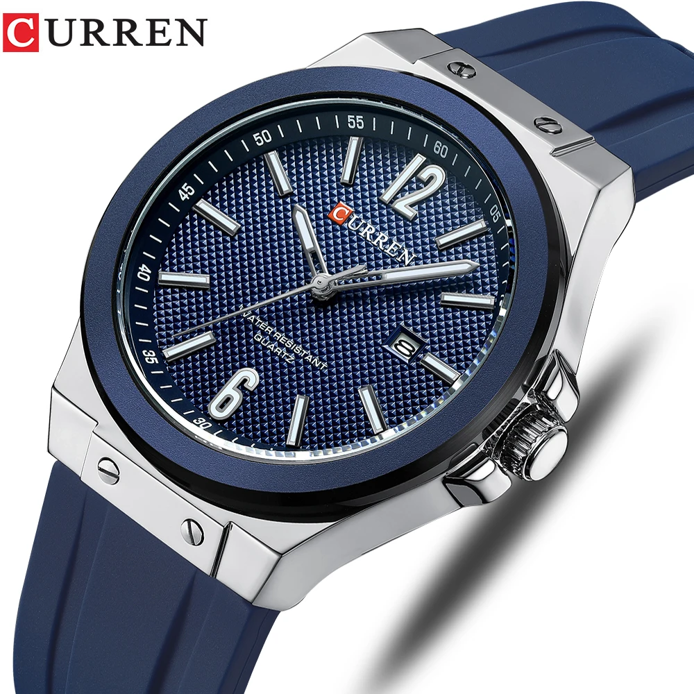 CURREN Brand Watch Men Silicone Sports Watches Men's Army Military Quartz Wristwatch Chronograph Male Clock Relogio Masculino