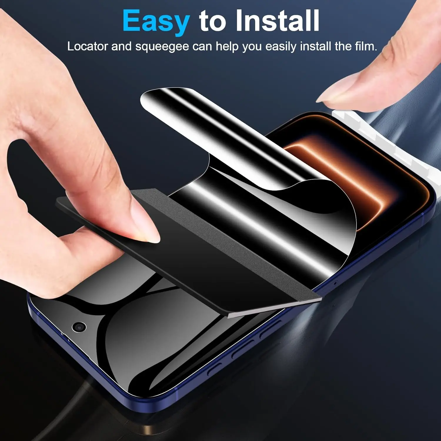 Premium Privacy Screen Protector Set, Anti-Spy Hydrogel Film, Scratch-Resistant & Sensitive Touch, 2-Pack