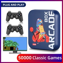 

Arcade Box Retro Video Game Controle Wireless Gamepad for PSP/PS1/DC/Naomi 50000 Games 4K TV HD Display on Projector Monitor