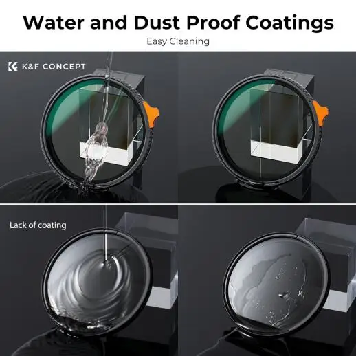 K&F Concept ND2-400 Nano X No X Lens Filter Variable Adjustable Neutral Density 49mm 52mm 58mm 62mm 67mm 77mm 82mm ND Filter 4