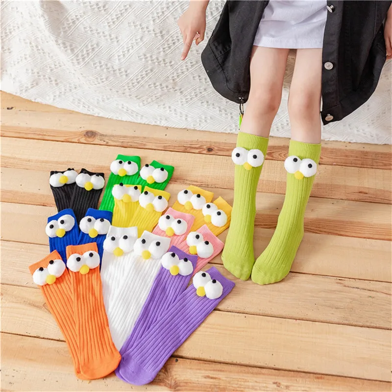 Baby Knee High Socks Soft Toddler Boys And Girls Tube Socks Funny Big Eye Tall Socks Stockings For Infants Kids Girls 1