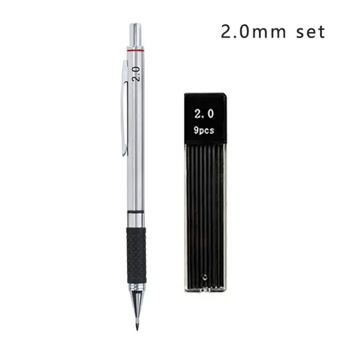 Metal Mechanical Pencil Set with Pencil Grip, Leads Art Drawing Student Office Supplies 0.5/0.7/0.9/2.0mm Automatic Pencil - Image 11