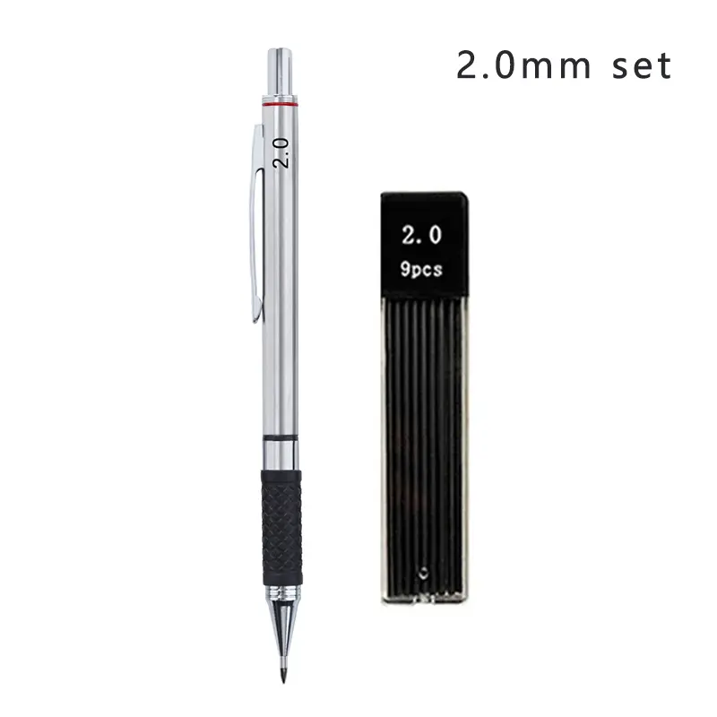 Metal Mechanical Pencil Set with Pencil Grip, Leads Art Drawing Student Office Supplies 0.5/0.7/0.9/2.0mm Automatic Pencil - Image 11