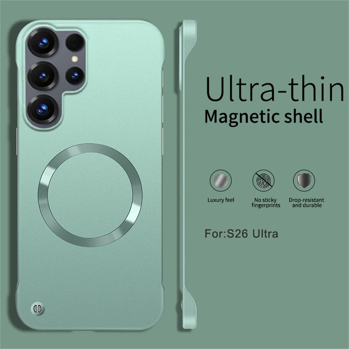 Ultra Thin Frameless Magnetic Phone Case with Matte Finish