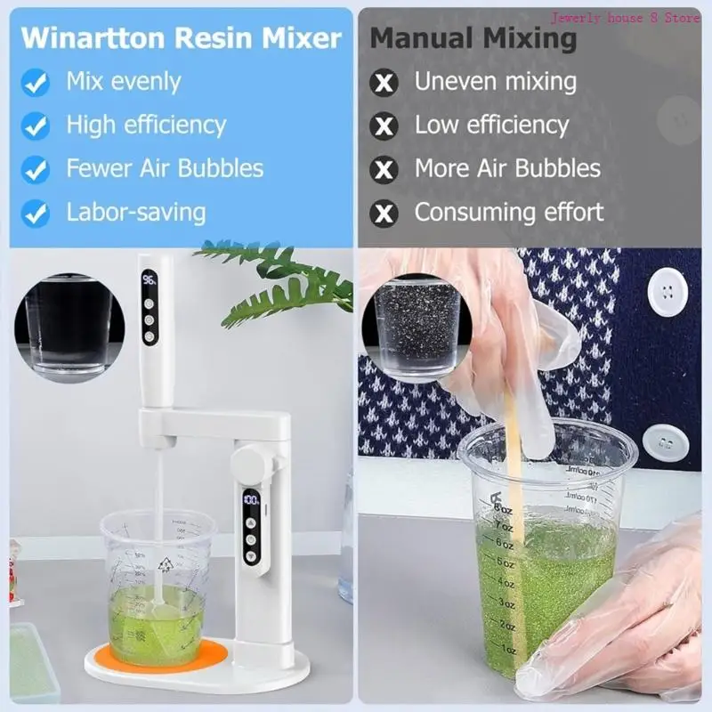 Portable Epoxy Mixer with 5 Speed Designs Ensures High Efficiency in Resin Mixing and Bubble Reduction Daily Use