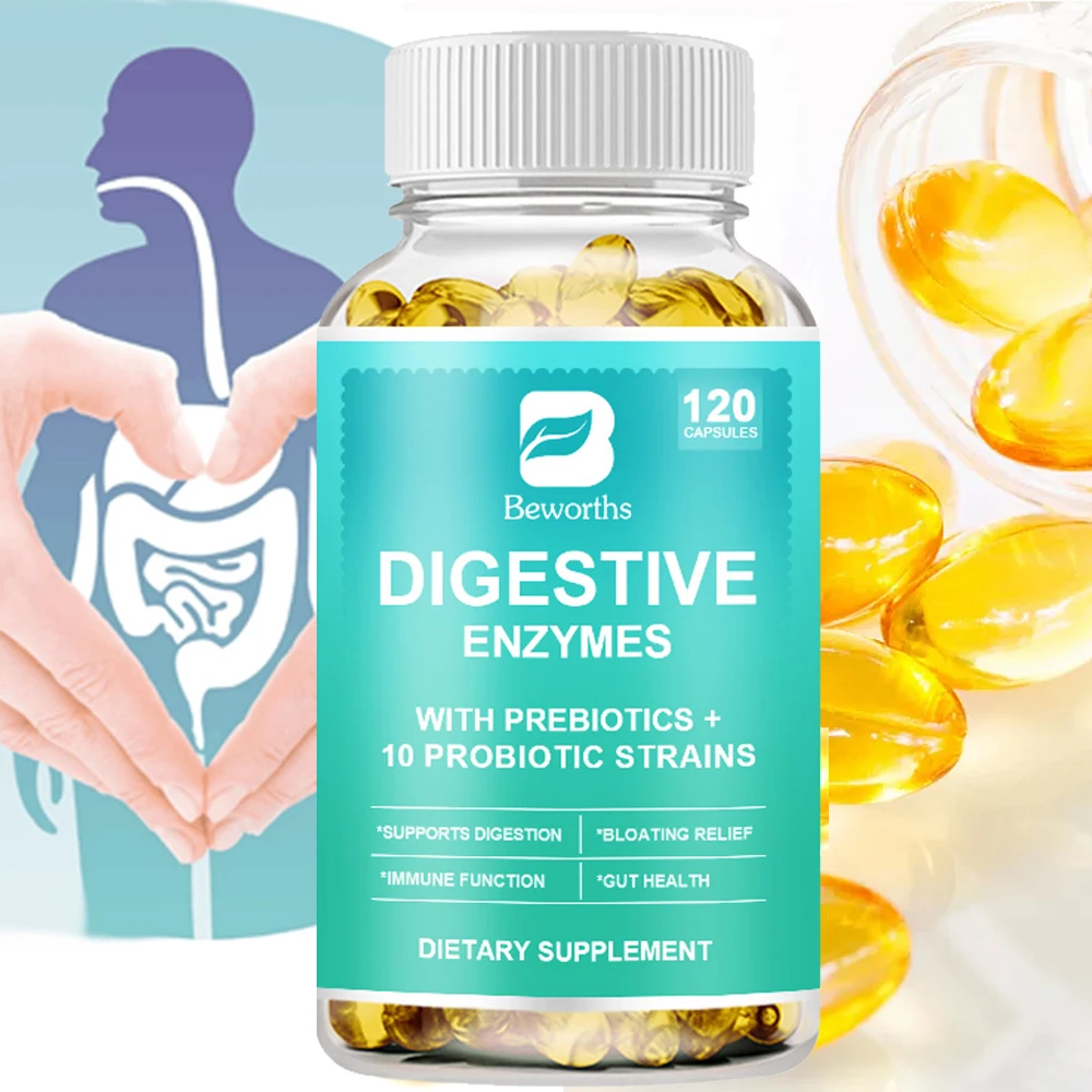 BW Digestive Enzymes Capsule Beneficial Bacteria Immune System & Healthy Digestive Gas & Bloating Relief for Women Men