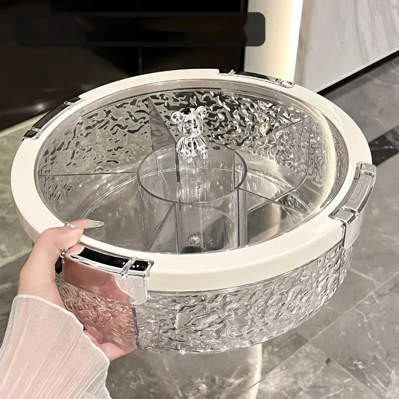 Deluxe Multi-Compartment Snack Serving Tray with Lid