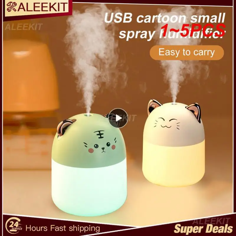 

1~5PCS New Desktop Humidifier With Colorful Atmosphere Light 250ml Capacity Cool Mist Diffuser Home Bedroom Humidifier