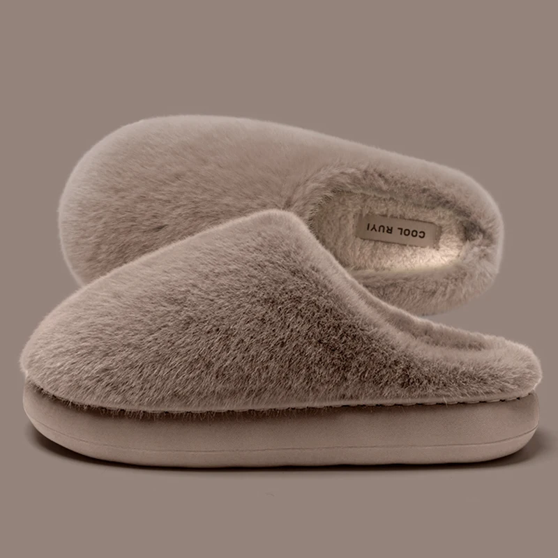 Winter Indoor Thick Soel Fluffy Slippers Women Lightweight Non Slip Platform Home Slides Woman Soft Sole Faux Fur Cloud Slippers