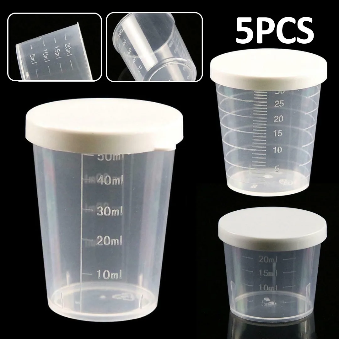 New 5pcs Medicine Plastic Measuring Cup Multipurpose Measure Guided