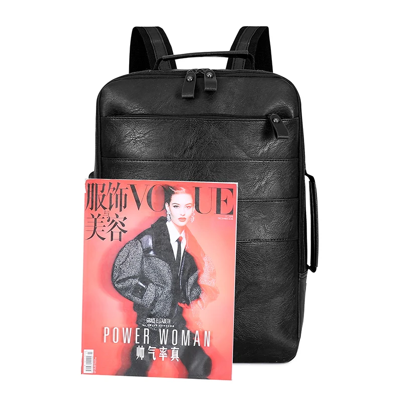 1132-731dc2.jpg USB Charging Men PU Leather Backpack Large Laptop Backpacks Male Mochilas Retro Schoolbag For Teenagers