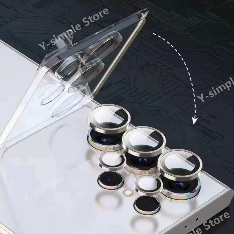 Durable Aluminum Ring Metal Camera Protector - Full Lens Coverage with Glass Film (1/2 Pieces)