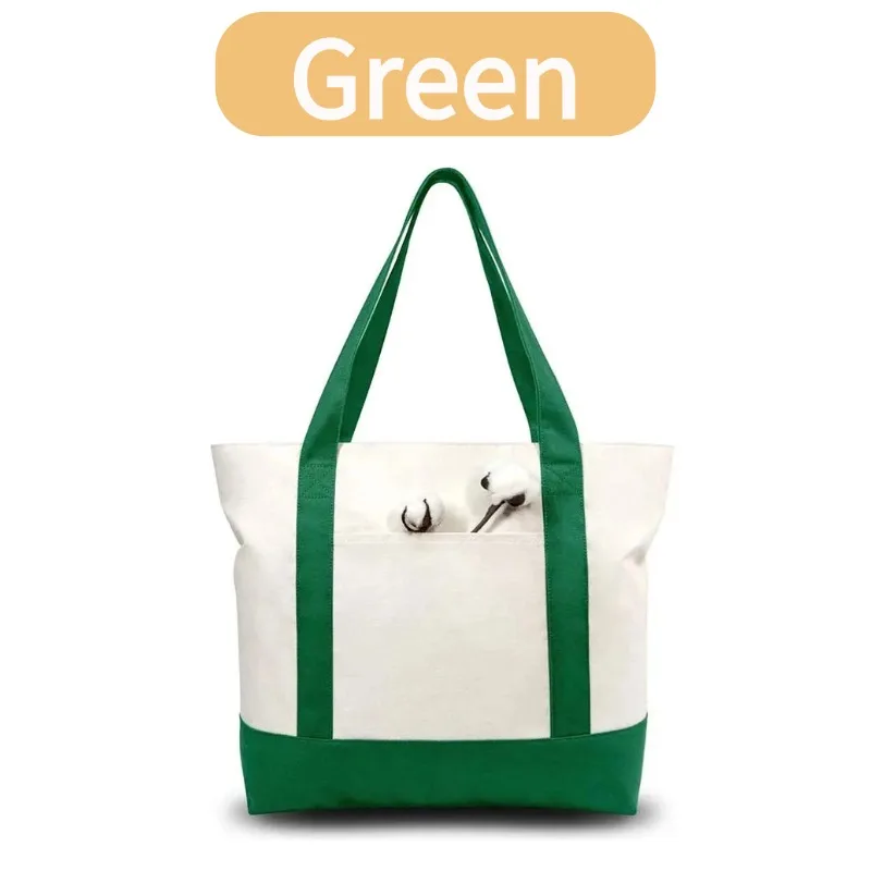 Versatile Canvas Tote Bag with External Pocket - Ideal for DIY Projects, Beach Outings, Weddings, and Daily Grocery Shopping