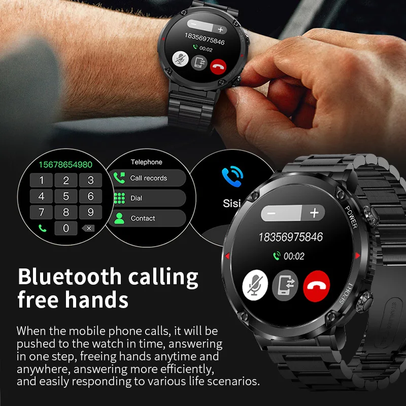 LIGE Watch  Men 600 mAh Large Battery Smart Watch Men Waterproof Smartwatch AMOLED HD Screen Bluetooth Call Sports Bracelet New
