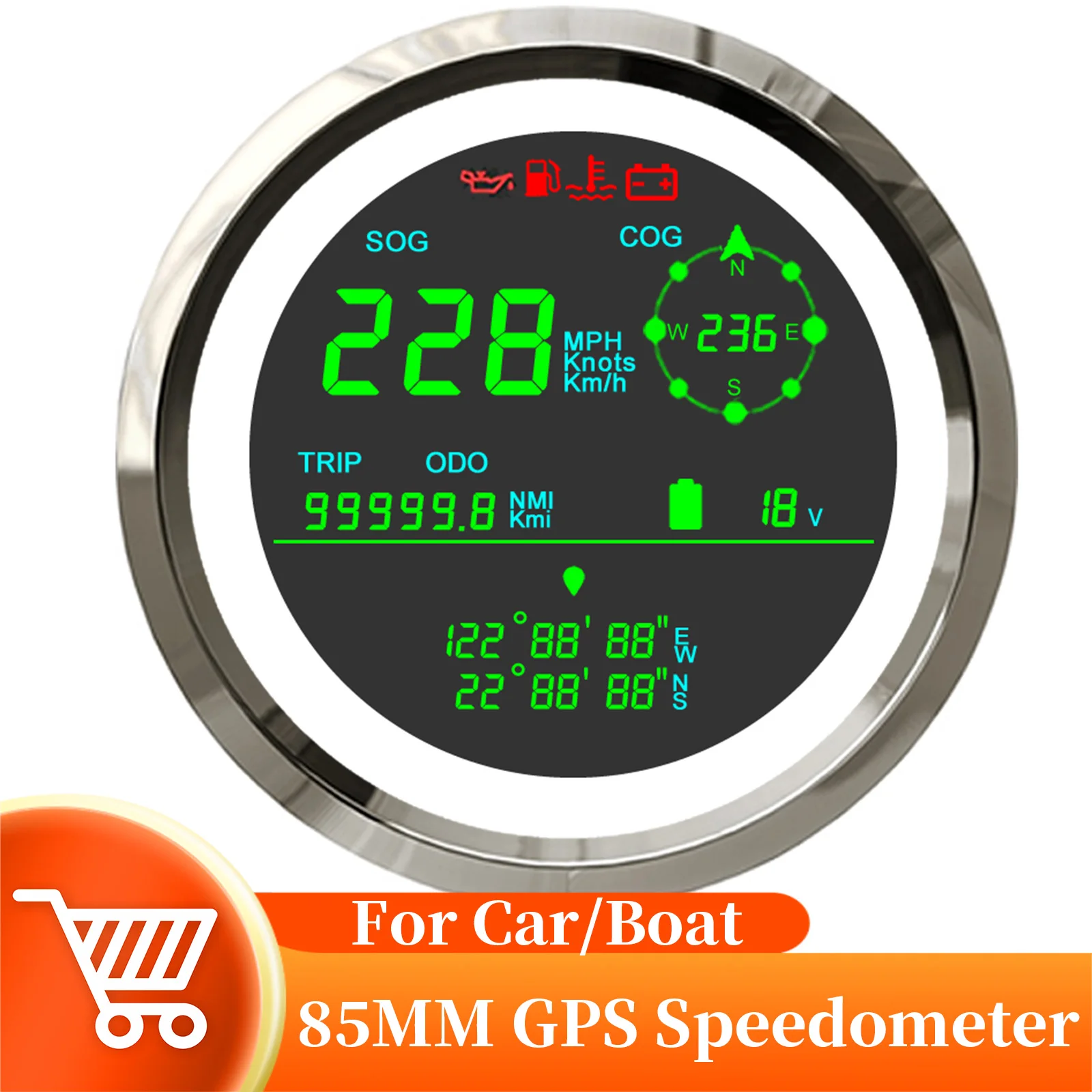 Unversal-Boat-GPS-Speedometer-Gauge-Digital-Odometer-Mph-Knots-Km-Unit ...