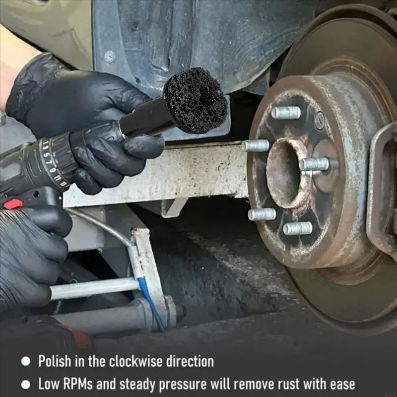 Auto Wheel Hub Brush Car Wheel Hub Grinder Rust Grinding Removal Tool Brake Grinding Cleaner Kit Rust Remover Polishing Tool