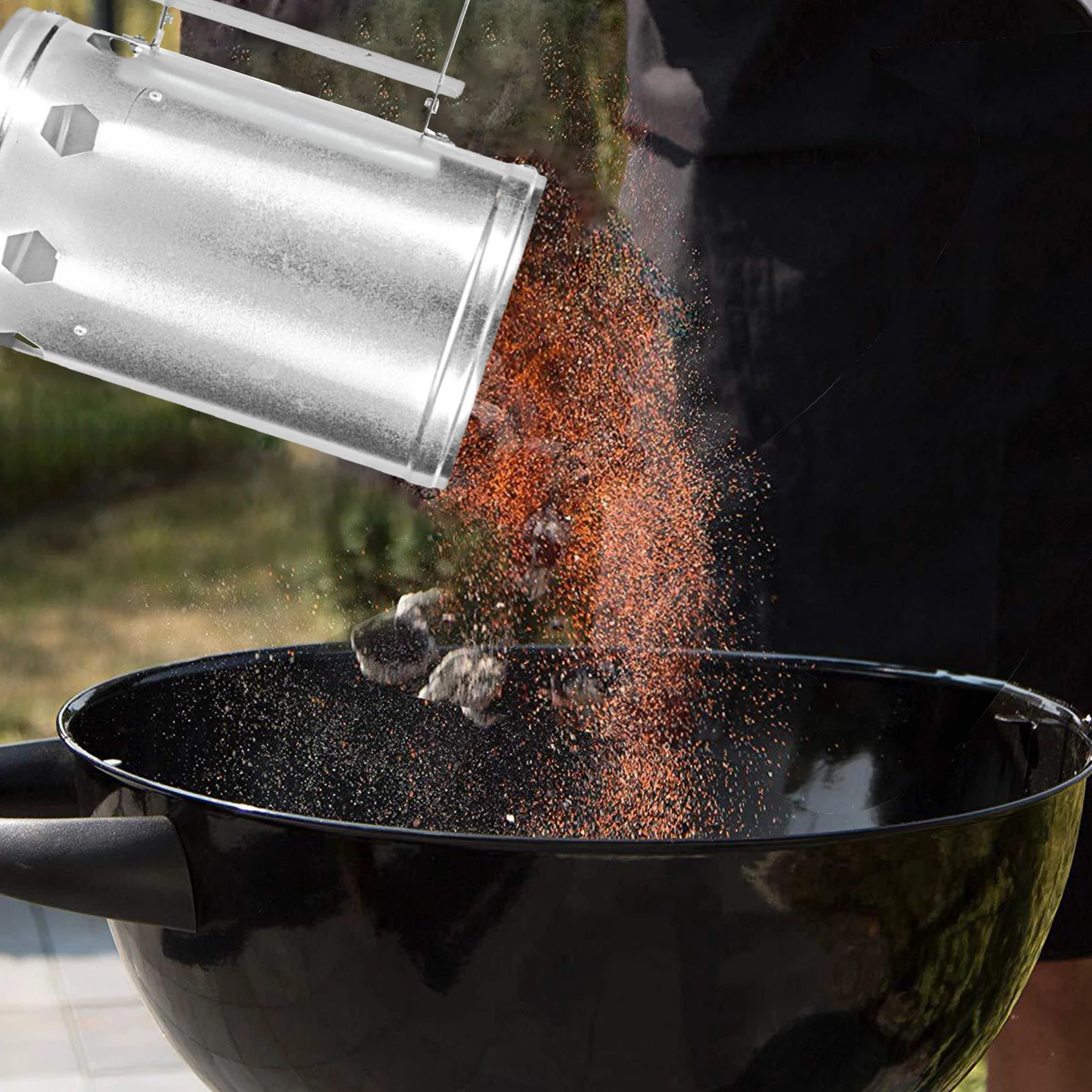 Fire Burning Barrel Metal Burn Bucket for Outdoor Camping Fire Pit Anti Slip Rust Proof Grill Charcoal Fast Stove Barrels