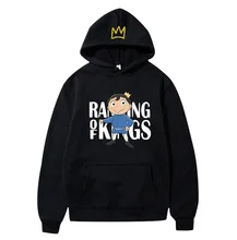 Classificação de reis hoodies dos desenhos animados masculinos primavera outono oversize solto ousama ranking impressão moletom harajuku pulôver básico topos